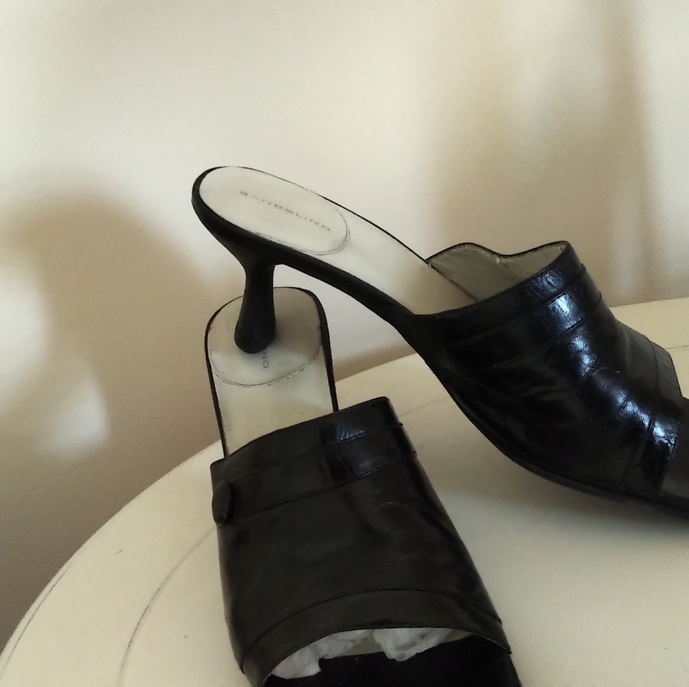 Bandolino 6.5 black italian slides mules nonslip - Picture 6 of 15